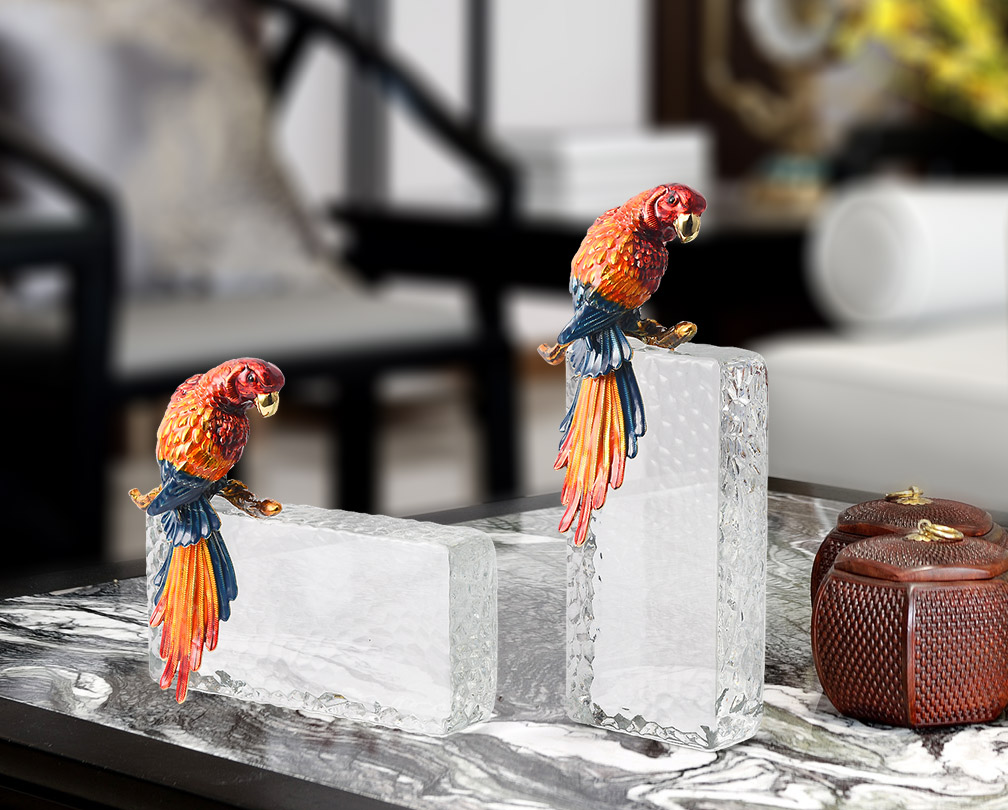 Enamel-colored decorative art parrot piece creative at fashionable na disenyo