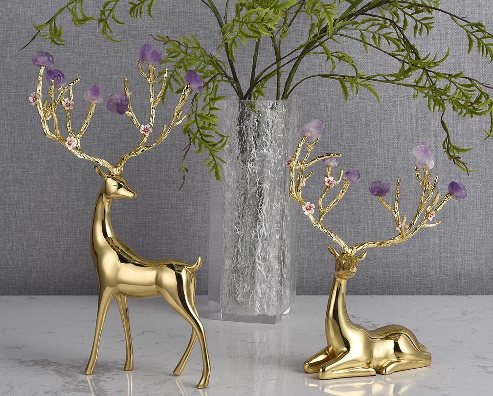 luxury new Chinese style Copper deer ornament artistikong handicraft at regalo