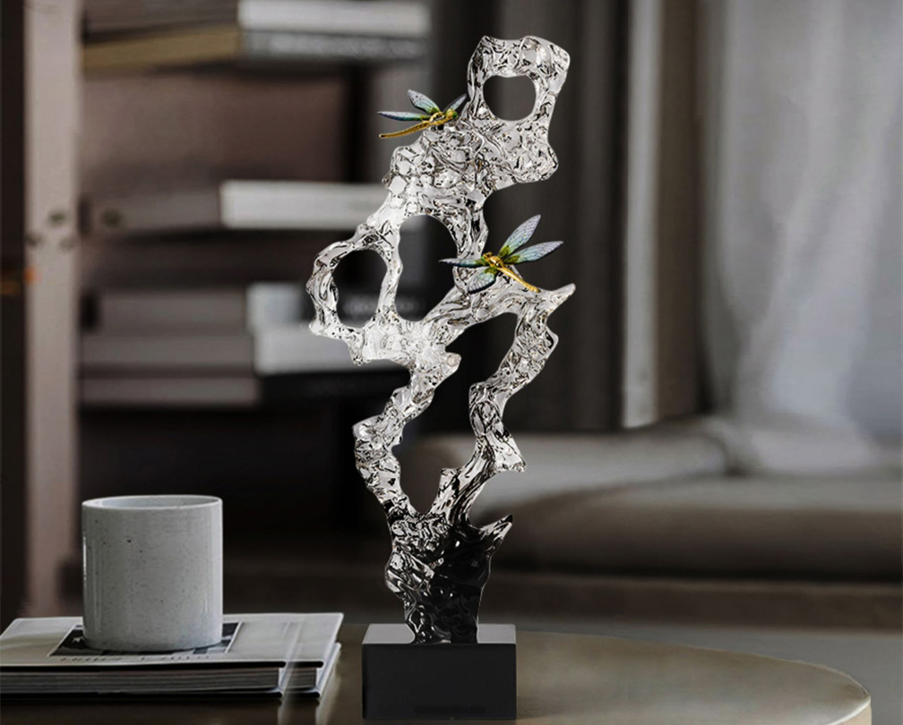 Modernong luxury transparent resin sculpture Taihu stone ornament